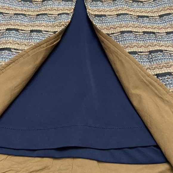 Esley blue & brown embroidered stitch dress | M - Picture 6 of 8